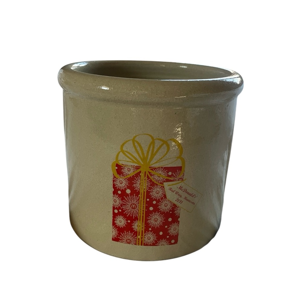 Redwing Stoneware Pottery McDonalds Crock 2011 6” Tall 6” Diam